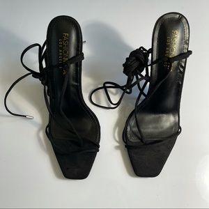 Strappy Tie Up Heels- BLACK✨